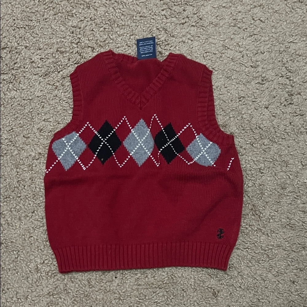 Izod Red Argyle Sweater Vest